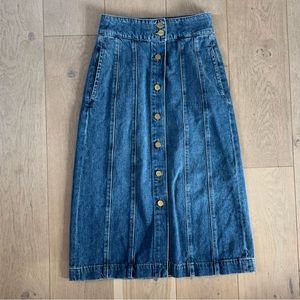 Frame Denim Midi Skirt Size 25